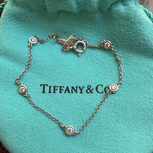 Tiffany & Co Diamond By The Yard Bracelet - Pre Owned 5 Diamonds set in Silver